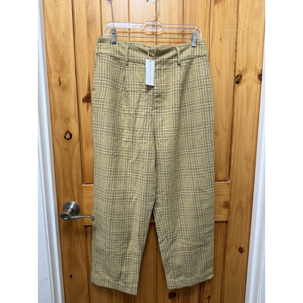 Moon River Plaid Straight Leg Pants Women’s Size Large Tweed Pattern